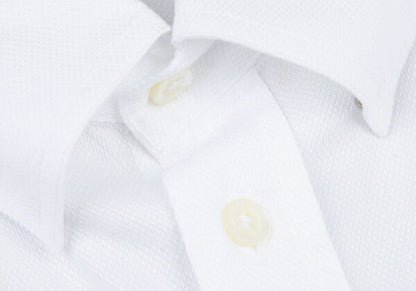 EMPORIO ARMANI Cotton Dobby Button-Down Shirt White Size 42