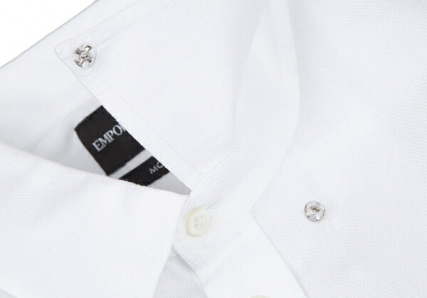 EMPORIO ARMANI Cotton Dobby Button-Down Shirt White Size 42