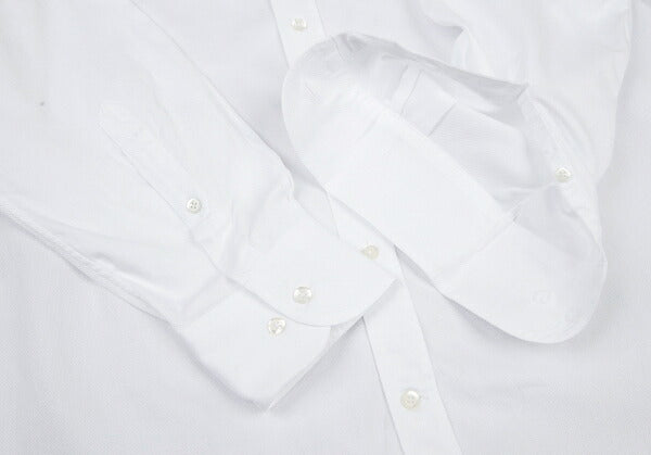 EMPORIO ARMANI Cotton Dobby Button-Down Shirt White Size 42