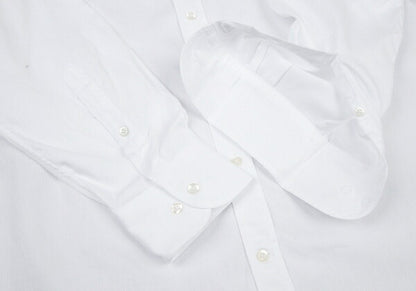 EMPORIO ARMANI Cotton Dobby Button-Down Shirt White Size 42