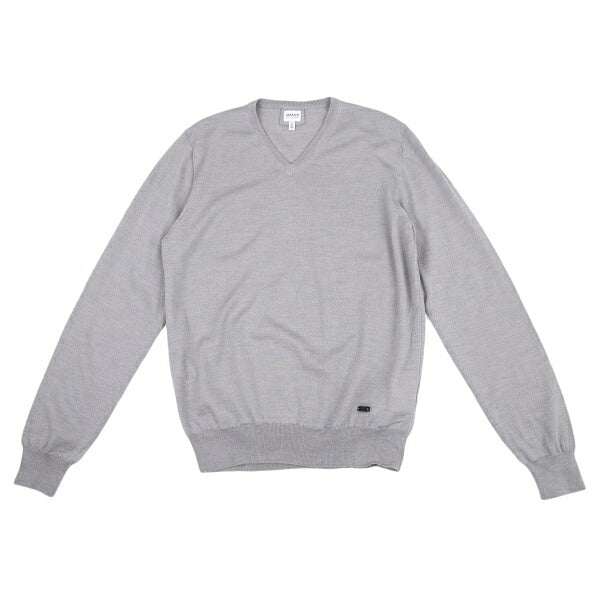 ARMANI COLLEZIONI Wool V-Neck Sweater Gray Size L