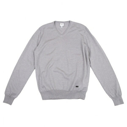 ARMANI COLLEZIONI Wool V-Neck Sweater Gray Size L