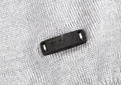 ARMANI COLLEZIONI Wool V-Neck Sweater Gray Size L