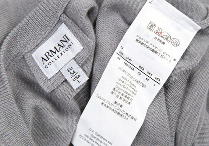 ARMANI COLLEZIONI Wool V-Neck Sweater Gray Size L