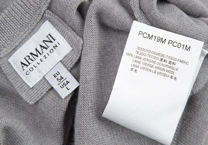 ARMANI COLLEZIONI Wool V-Neck Sweater Gray Size L