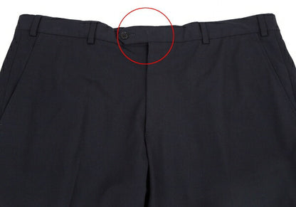 ARMANI COLLEZIONI Poly Rayon No-Tuck Pants Navy Size 54R