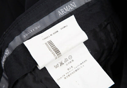 ARMANI COLLEZIONI Poly Rayon No-Tuck Pants Navy Size 54R