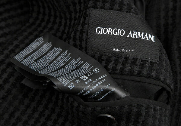 GIORGIO ARMANI Velour Stripe Jacket Black Size 50