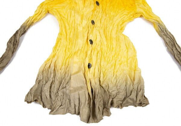 ISSEY MIYAKE Wrinkle Pleated Gradation Jacket Yellow Size M
