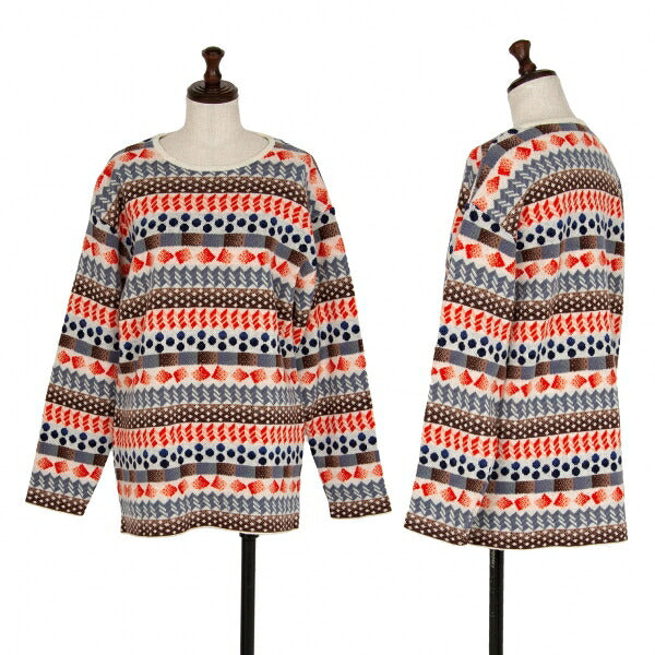 KENZO Wool Nylon All-Over Pattern Sweater Multi Size M
