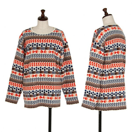 KENZO Wool Nylon All-Over Pattern Sweater Multi Size M