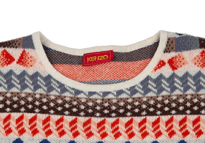KENZO Wool Nylon All-Over Pattern Sweater Multi Size M