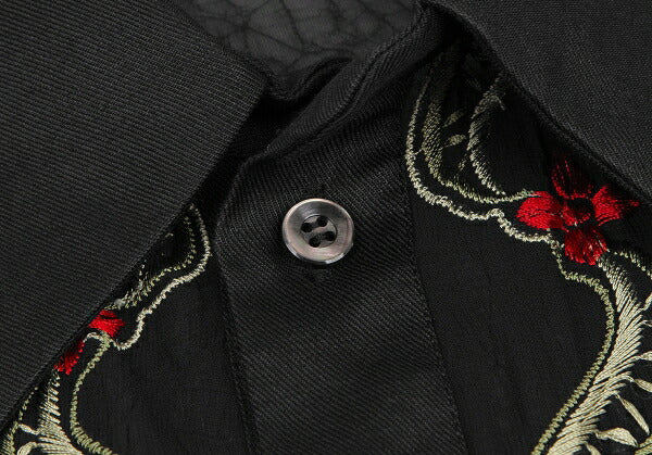 Yohji Yamamoto FEMME Flower Embroidery Shirt Black Size 1