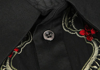 Yohji Yamamoto FEMME Flower Embroidery Shirt Black Size 1