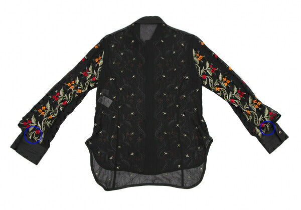 Yohji Yamamoto FEMME Flower Embroidery Shirt Black Size 1