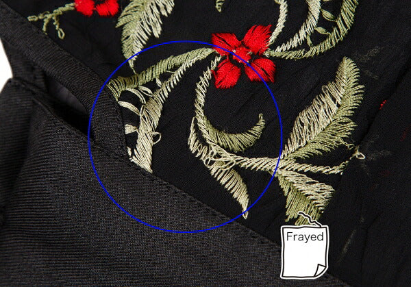 Yohji Yamamoto FEMME Flower Embroidery Shirt Black Size 1