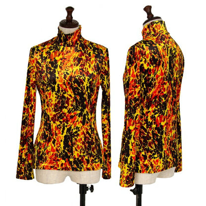 Jean Paul GAULTIER CLASSIQUE Splash Velvet Blouse Size 40