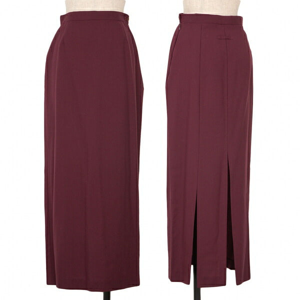 Jean Paul GAULTIER CLASSIQUE Wool Hem Cut Skirt Wine Size 40