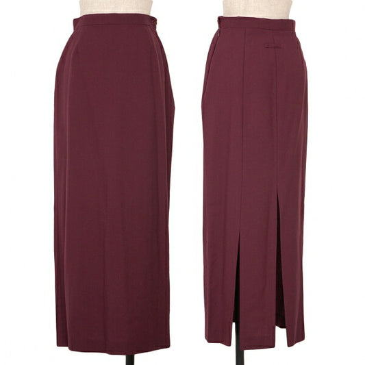 Jean Paul GAULTIER CLASSIQUE Wool Hem Cut Skirt Wine Size 40