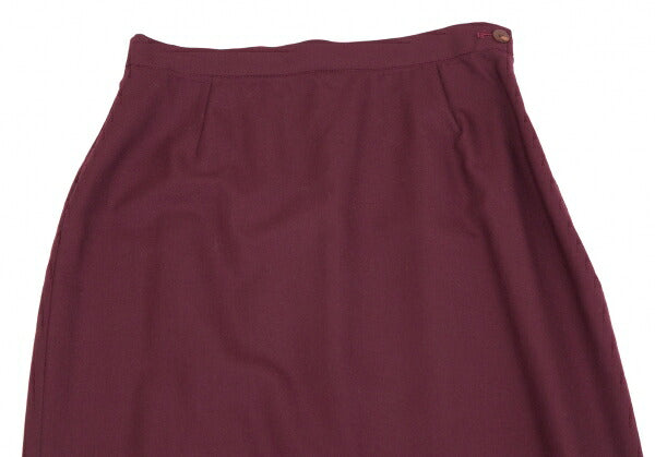 Jean Paul GAULTIER CLASSIQUE Wool Hem Cut Skirt Wine Size 40