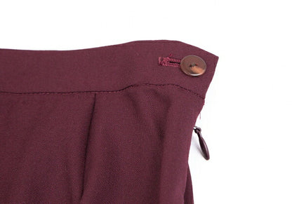 Jean Paul GAULTIER CLASSIQUE Wool Hem Cut Skirt Wine Size 40