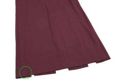 Jean Paul GAULTIER CLASSIQUE Wool Hem Cut Skirt Wine Size 40