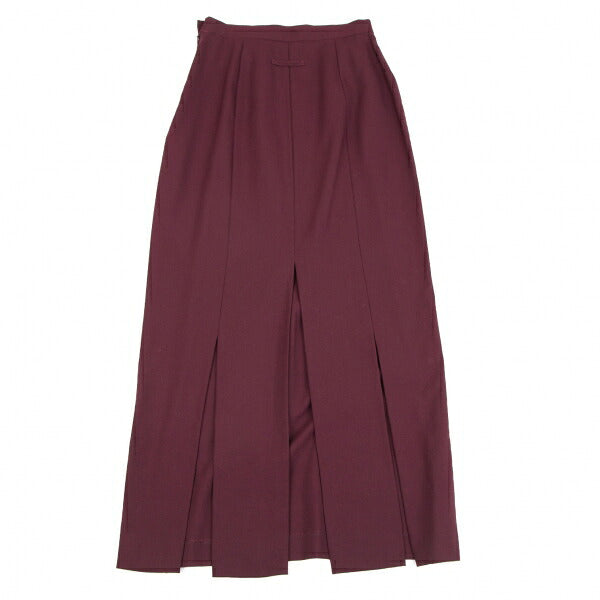 Jean Paul GAULTIER CLASSIQUE Wool Hem Cut Skirt Wine Size 40