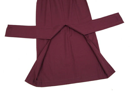 Jean Paul GAULTIER CLASSIQUE Wool Hem Cut Skirt Wine Size 40