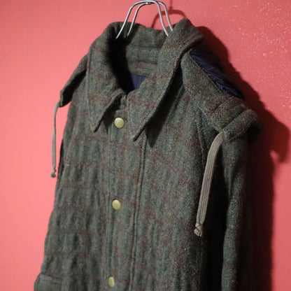 Comme des Garcons Homme 04AW Green Hooded Double Zip Size L