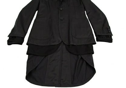 COMME des GARCONS HOMME PLUS Stripe Jacket Black Size XS