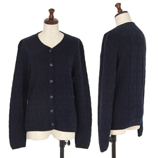 GIORGIO ARMANI Navy Design Woven Knit Cardigan Size M
