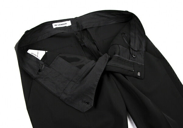 JIL SANDER Wool Gabardine Tapered Pants Black Size 36