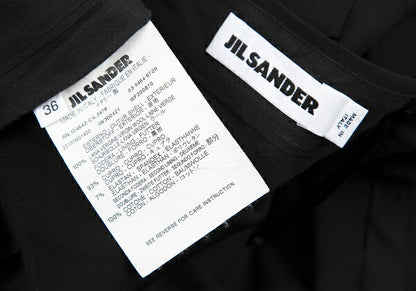 JIL SANDER Wool Gabardine Tapered Pants Black Size 36