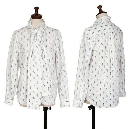 COMME des GARCONS Print Scarf Neck Shirt White Size M