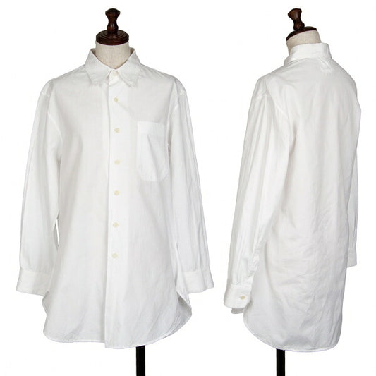 Y's Cotton Twill Panel Button-Up Shirt White Size 3