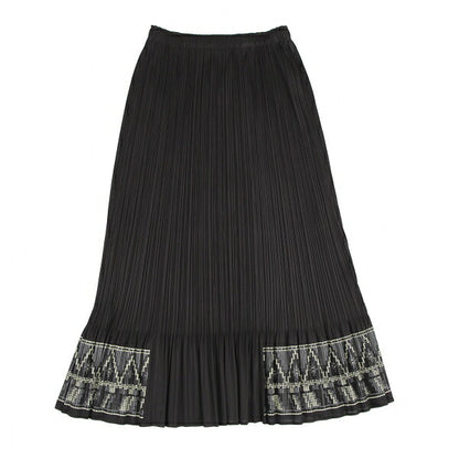PLEATS PLEASE Hem Rubber Print Skirt Black Poly Size 3