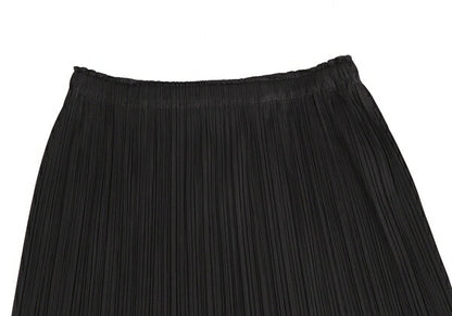 PLEATS PLEASE Hem Rubber Print Skirt Black Poly Size 3