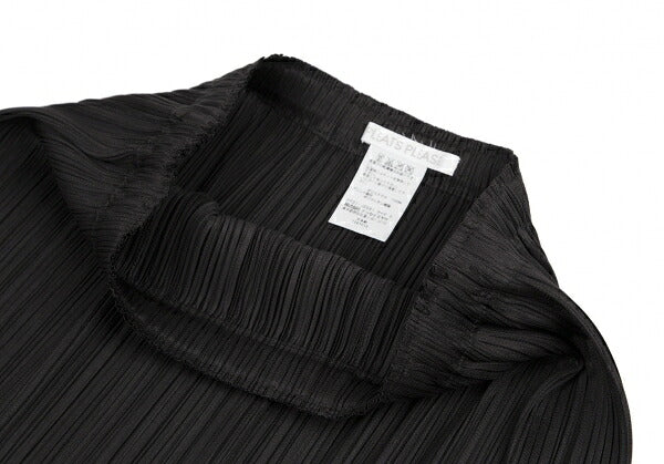 PLEATS PLEASE Hem Rubber Print Skirt Black Poly Size 3
