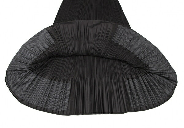 PLEATS PLEASE Hem Rubber Print Skirt Black Poly Size 3