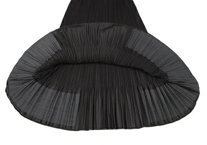 PLEATS PLEASE Hem Rubber Print Skirt Black Poly Size 3