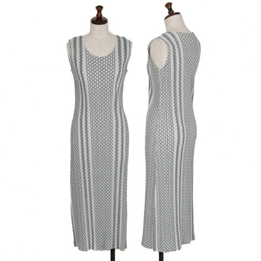 PLEATS PLEASE Multi Line Stripe Sleeveless Dress Size 2