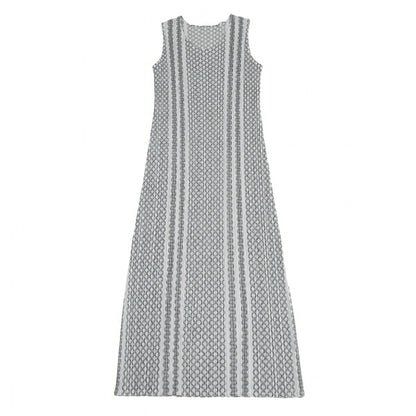 PLEATS PLEASE Multi Line Stripe Sleeveless Dress Size 2