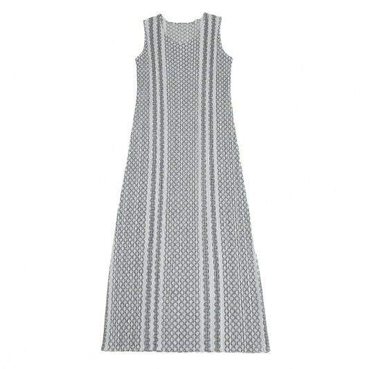 PLEATS PLEASE Multi Line Stripe Sleeveless Dress Size 2