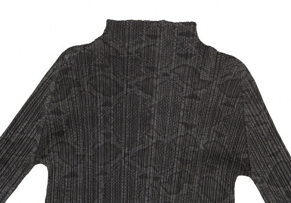 PLEATS PLEASE Python Print High Neck Long Sleeve Tee Size 3