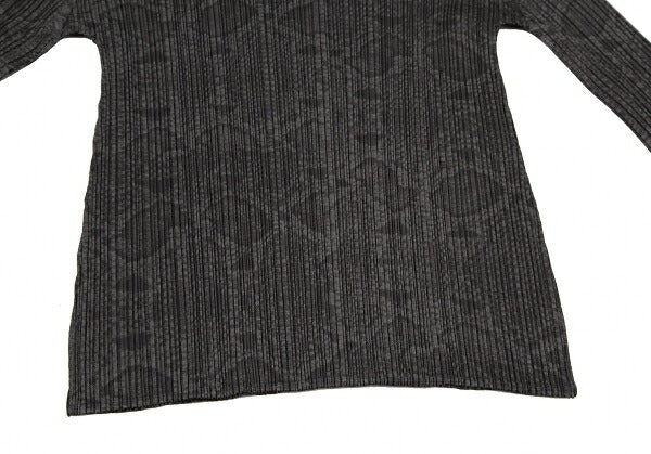 PLEATS PLEASE Python Print High Neck Long Sleeve Tee Size 3