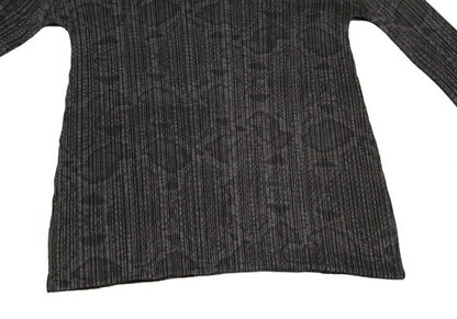 PLEATS PLEASE Python Print High Neck Long Sleeve Tee Size 3