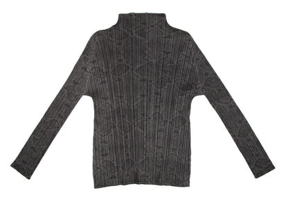 PLEATS PLEASE Python Print High Neck Long Sleeve Tee Size 3