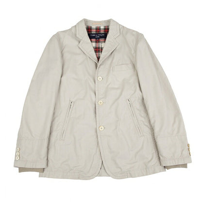 COMME des GARCONS HOMME Rib Cuff Check Jacket Greige Size S