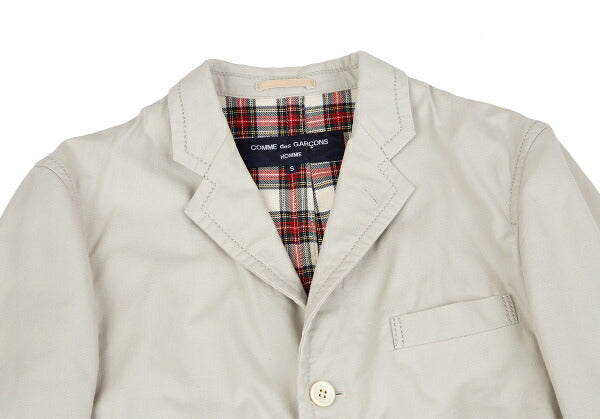 COMME des GARCONS HOMME Rib Cuff Check Jacket Greige Size S