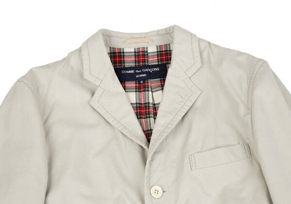 COMME des GARCONS HOMME Rib Cuff Check Jacket Greige Size S